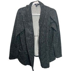 Chaps Gray Woman’s Cardigan Sweater Long Sleeve Buttonless W/Pockets Sz XL